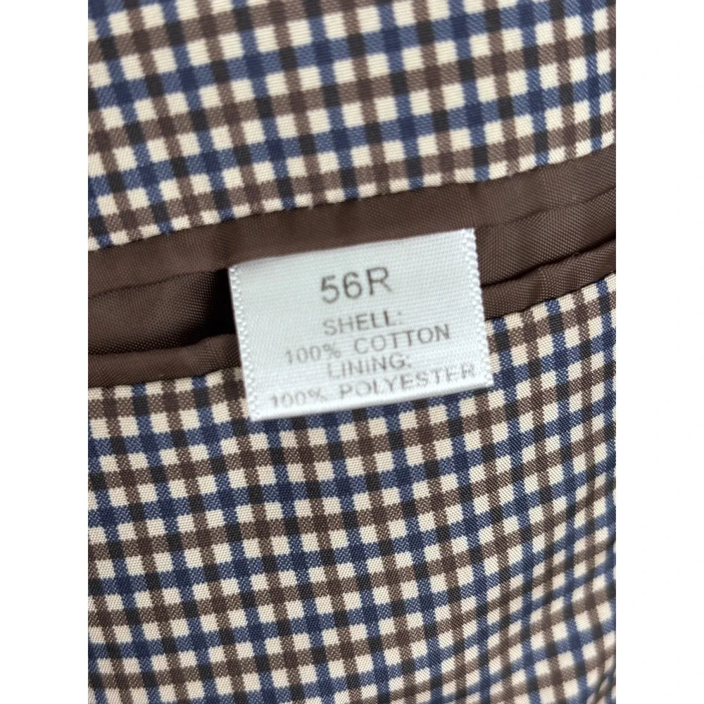 Saddlebred Mens Corduroy Blazer Tan Brown Sport Coat 56R Cotton 2-Button Lined